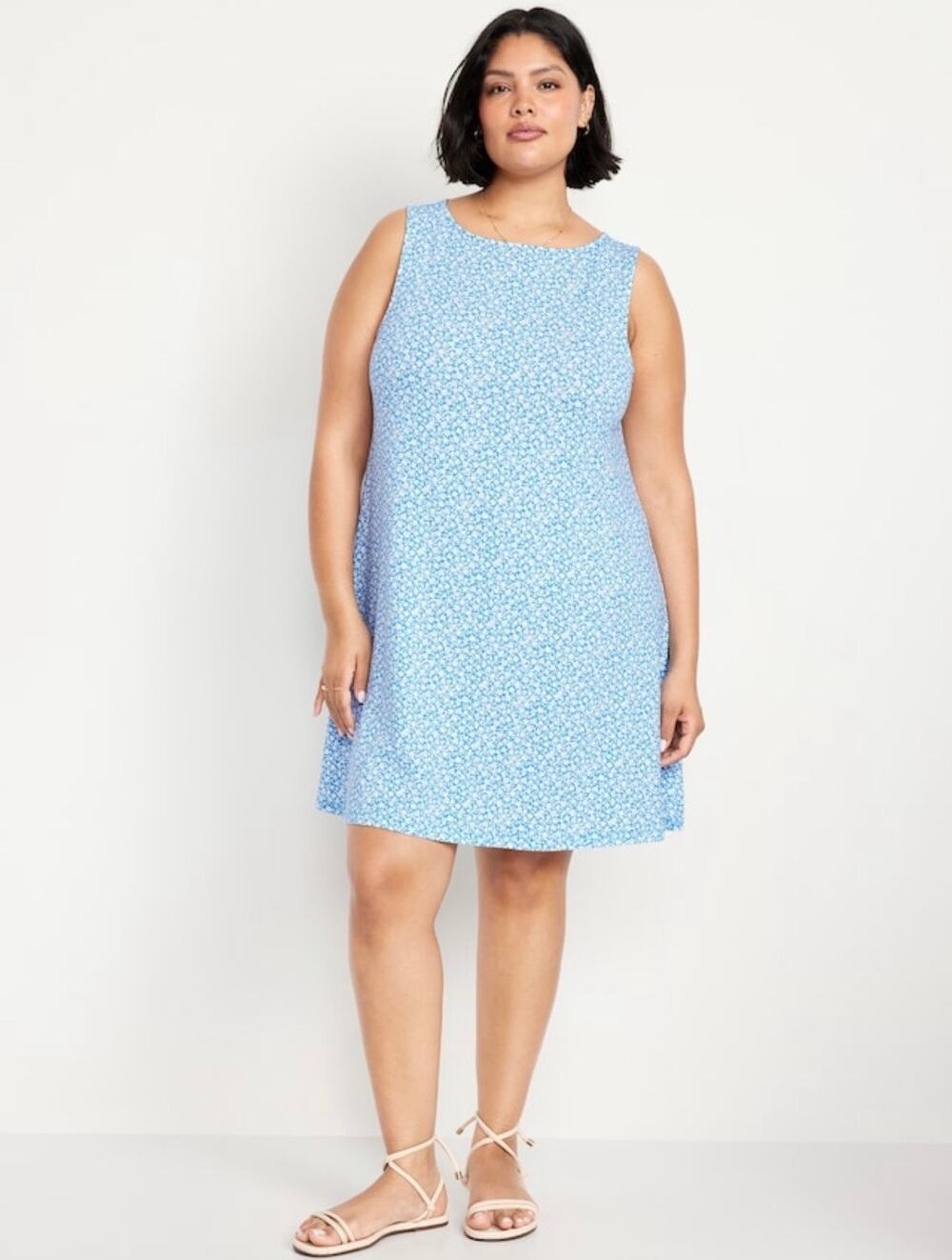 Old Navy Blue Ditsy Floral Sleeveless Mini
Swing Dress
